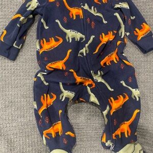 Carter's Navy and Orange Dinosaur Footie